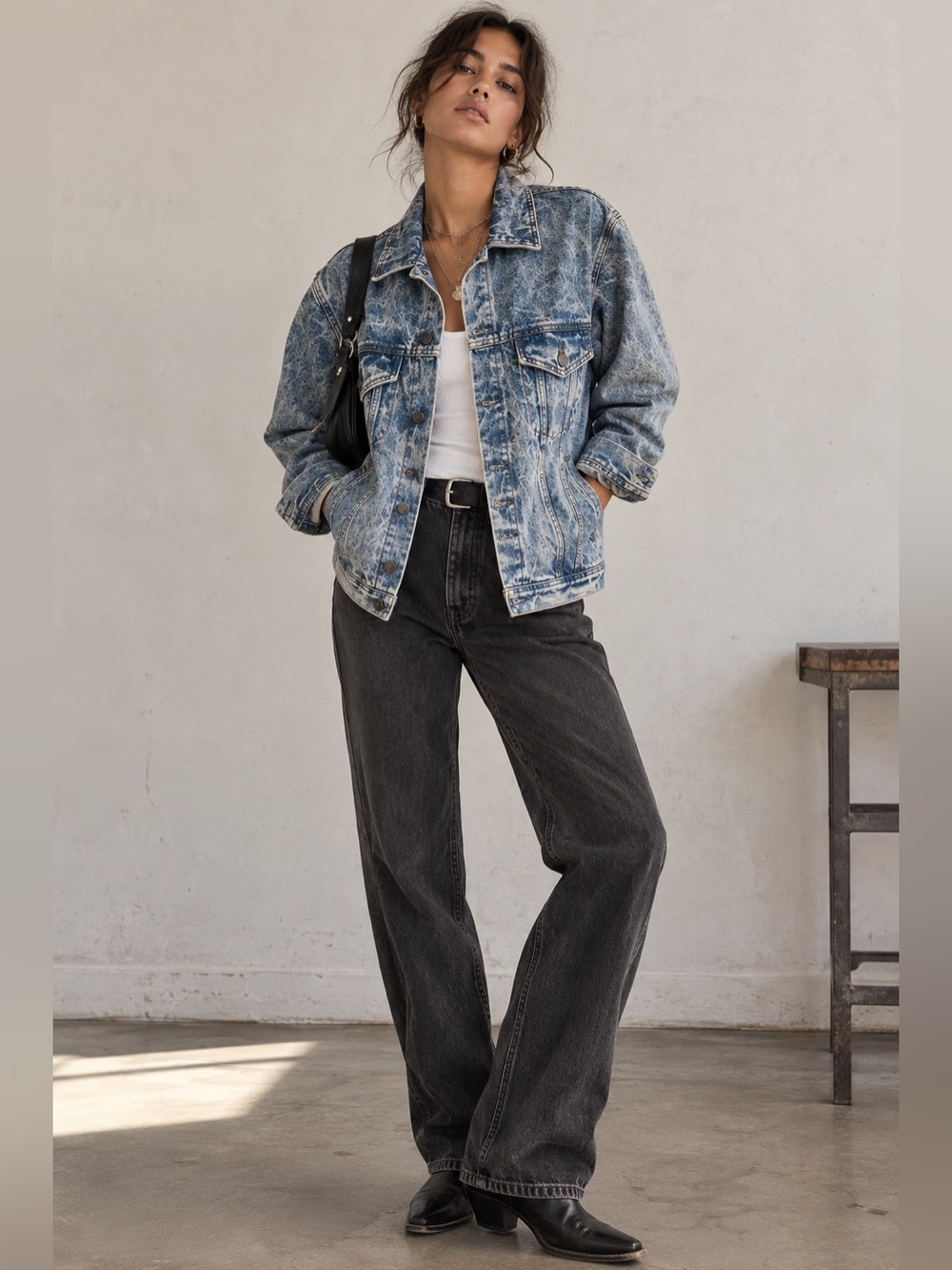 Acid-Wash Denim Jacket - Blue Jean Jacket